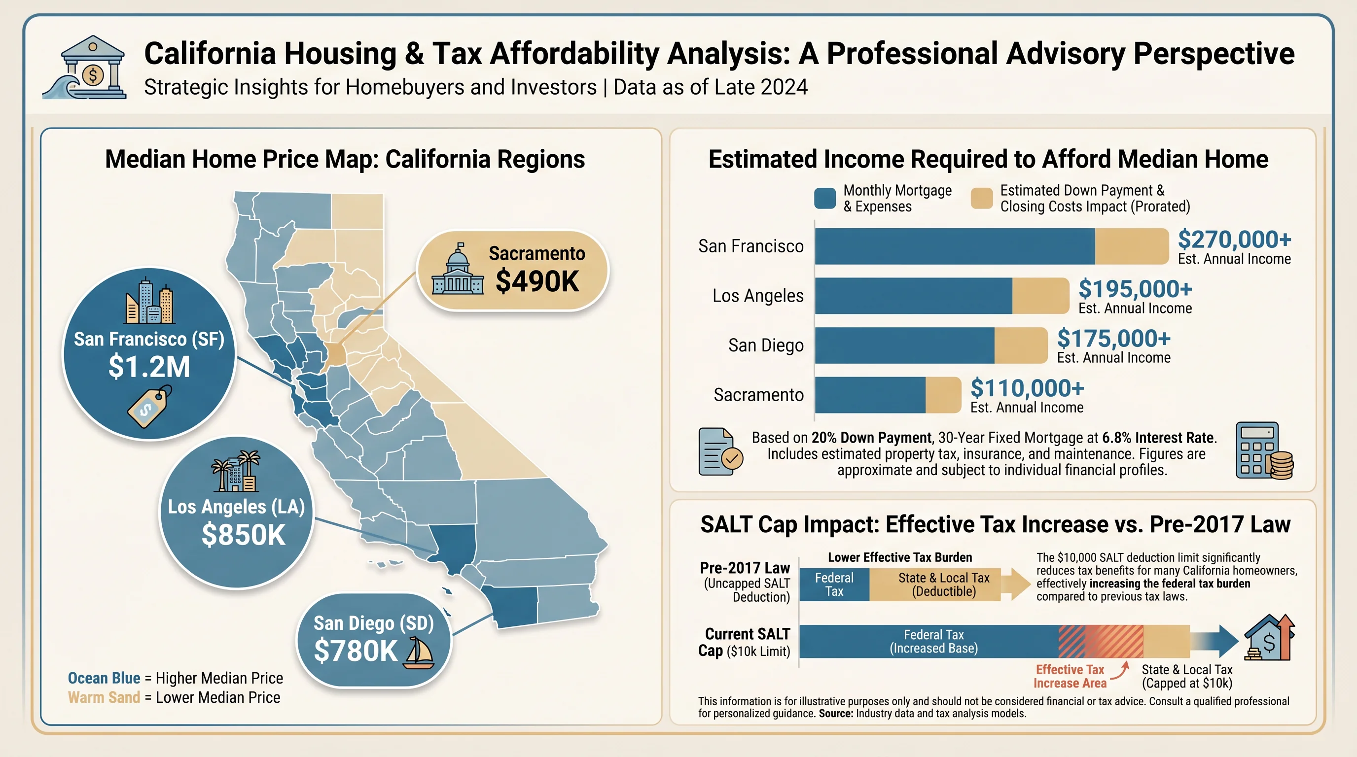 California housing affordability by region and income required